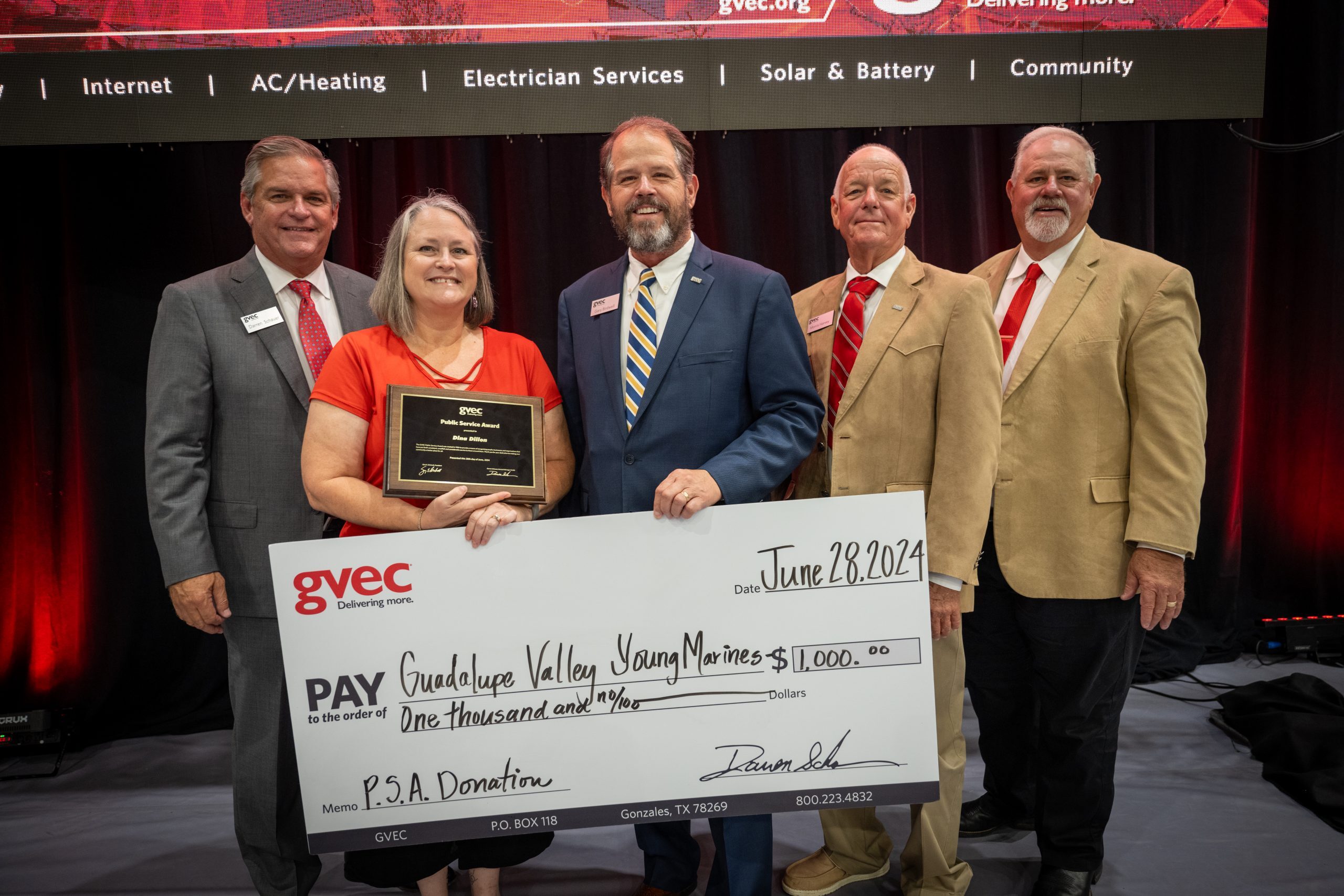 Dillon receives the GVEC 2024 Individual Public Service Award